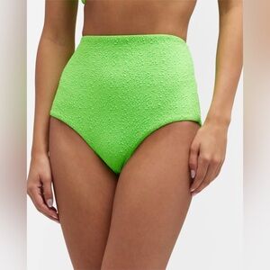 Mara Hoffman Lydia Textured High-Waist Bikini Bottoms
